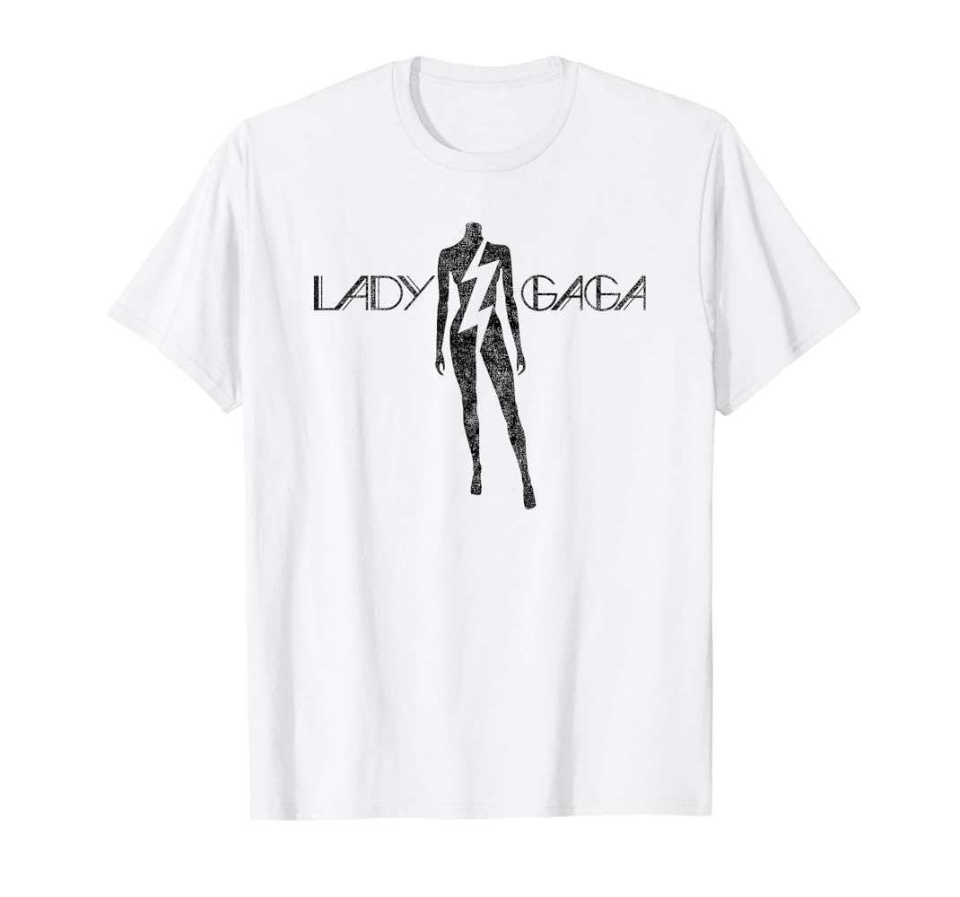 Lady Gaga Tシャツ　Lサイズ Amazon.com: Official Lady Gaga Lightning Black Logo T-Shirt
